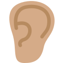 Twitter (Twemoji 14.0)  👂🏽  Ear: Medium Skin Tone Emoji