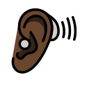 OpenMoji 13.1  🦻🏿  Ear With Hearing Aid: Dark Skin Tone Emoji
