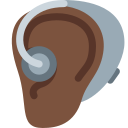 Twitter (Twemoji 14.0)  🦻🏿  Ear With Hearing Aid: Dark Skin Tone Emoji
