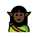 OpenMoji 13.1  🧝🏿  Elf: Dark Skin Tone Emoji