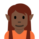 Twitter (Twemoji 14.0)  🧝🏿  Elf: Dark Skin Tone Emoji
