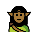 OpenMoji 13.1  🧝🏾  Elf: Medium-dark Skin Tone Emoji
