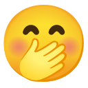 Google (Android 12L)  🤭  Face With Hand Over Mouth Emoji