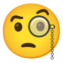 Google (Android 12L)  🧐  Face With Monocle Emoji