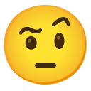 Google (Android 12L)  🤨  Face With Raised Eyebrow Emoji
