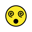 OpenMoji 13.1  😵‍💫  Face With Spiral Eyes Emoji