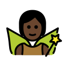 OpenMoji 13.1  🧚🏿  Fairy: Dark Skin Tone Emoji
