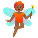 Google (Android 12L)  🧚🏾  Fairy: Medium-dark Skin Tone Emoji