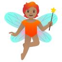Google (Android 12L)  🧚🏽  Fairy: Medium Skin Tone Emoji