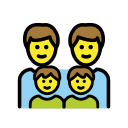 OpenMoji 13.1  👨‍👨‍👦‍👦  Family: Man, Man, Boy, Boy Emoji