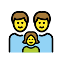 OpenMoji 13.1  👨‍👨‍👧  Family: Man, Man, Girl Emoji