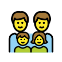OpenMoji 13.1  👨‍👨‍👧‍👦  Family: Man, Man, Girl, Boy Emoji