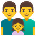 Google (Android 12L)  👨‍👨‍👧  Family: Man, Man, Girl Emoji