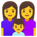 Google (Android 12L)  👩‍👩‍👦  Family: Woman, Woman, Boy Emoji