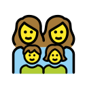 OpenMoji 13.1  👩‍👩‍👧‍👦  Family: Woman, Woman, Girl, Boy Emoji
