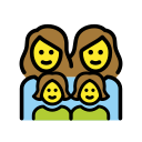 OpenMoji 13.1  👩‍👩‍👧‍👧  Family: Woman, Woman, Girl, Girl Emoji