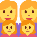 Twitter (Twemoji 14.0)  👩‍👩‍👧‍👧  Family: Woman, Woman, Girl, Girl Emoji