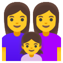 Google (Android 12L)  👩‍👩‍👧  Family: Woman, Woman, Girl Emoji