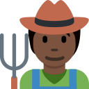 Twitter (Twemoji 14.0)  🧑🏿‍🌾  Farmer: Dark Skin Tone Emoji