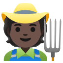 Google (Android 12L)  🧑🏿‍🌾  Farmer: Dark Skin Tone Emoji