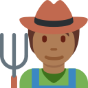Twitter (Twemoji 14.0)  🧑🏾‍🌾  Farmer: Medium-dark Skin Tone Emoji