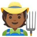 Google (Android 12L)  🧑🏾‍🌾  Farmer: Medium-dark Skin Tone Emoji