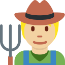 Twitter (Twemoji 14.0)  🧑🏼‍🌾  Farmer: Medium-light Skin Tone Emoji
