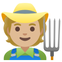 Google (Android 12L)  🧑🏼‍🌾  Farmer: Medium-light Skin Tone Emoji