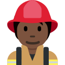 Twitter (Twemoji 14.0)  🧑🏿‍🚒  Firefighter: Dark Skin Tone Emoji