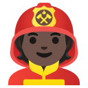 Google (Android 12L)  🧑🏿‍🚒  Firefighter: Dark Skin Tone Emoji