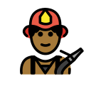 OpenMoji 13.1  🧑🏾‍🚒  Firefighter: Medium-dark Skin Tone Emoji