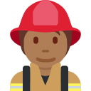 Twitter (Twemoji 14.0)  🧑🏾‍🚒  Firefighter: Medium-dark Skin Tone Emoji