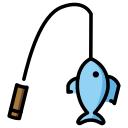OpenMoji 13.1  🎣  Fishing Pole Emoji
