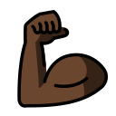 OpenMoji 13.1  💪🏿  Flexed Biceps: Dark Skin Tone Emoji