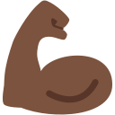Twitter (Twemoji 14.0)  💪🏿  Flexed Biceps: Dark Skin Tone Emoji