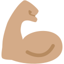 Twitter (Twemoji 14.0)  💪🏽  Flexed Biceps: Medium Skin Tone Emoji