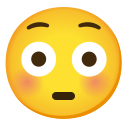 Google (Android 12L)  😳  Flushed Face Emoji