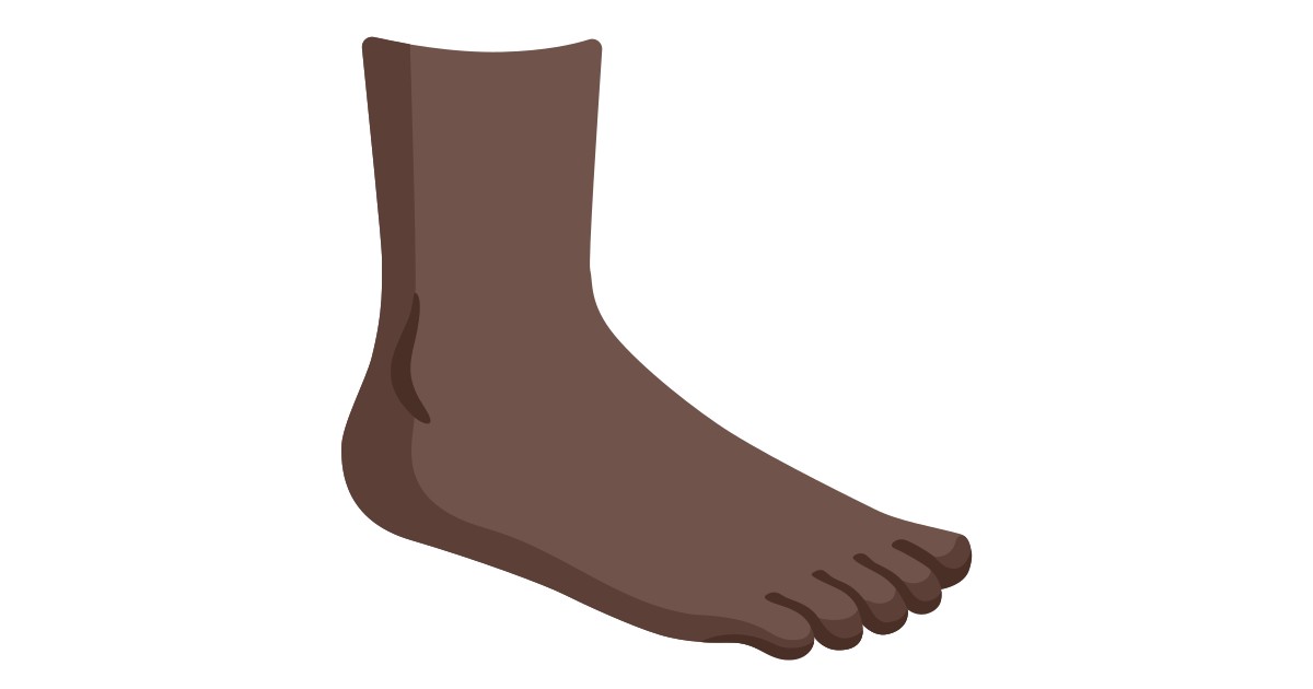 🦶🏿  Foot: Dark Skin Tone
