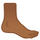 Google (Android 12L)  🦶🏾  Foot: Medium-dark Skin Tone Emoji