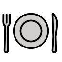 OpenMoji 13.1  🍽️  Fork And Knife With Plate Emoji