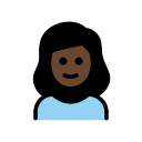 OpenMoji 13.1  👧🏿  Girl: Dark Skin Tone Emoji