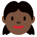 Twitter (Twemoji 14.0)  👧🏿  Girl: Dark Skin Tone Emoji