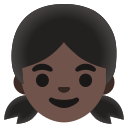 Google (Android 12L)  👧🏿  Girl: Dark Skin Tone Emoji