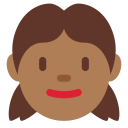Twitter (Twemoji 14.0)  👧🏾  Girl: Medium-dark Skin Tone Emoji