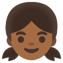 Google (Android 12L)  👧🏾  Girl: Medium-dark Skin Tone Emoji