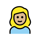 OpenMoji 13.1  👧🏼  Girl: Medium-light Skin Tone Emoji