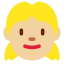 Twitter (Twemoji 14.0)  👧🏼  Girl: Medium-light Skin Tone Emoji