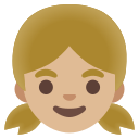 Google (Android 12L)  👧🏼  Girl: Medium-light Skin Tone Emoji