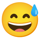 Google (Android 12L)  😅  Grinning Face With Sweat Emoji