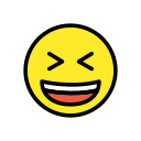 OpenMoji 13.1  😆  Grinning Squinting Face Emoji